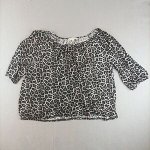 Michael Kors Womens Plus Cheetah Blouse Size 3X Black White Flowy